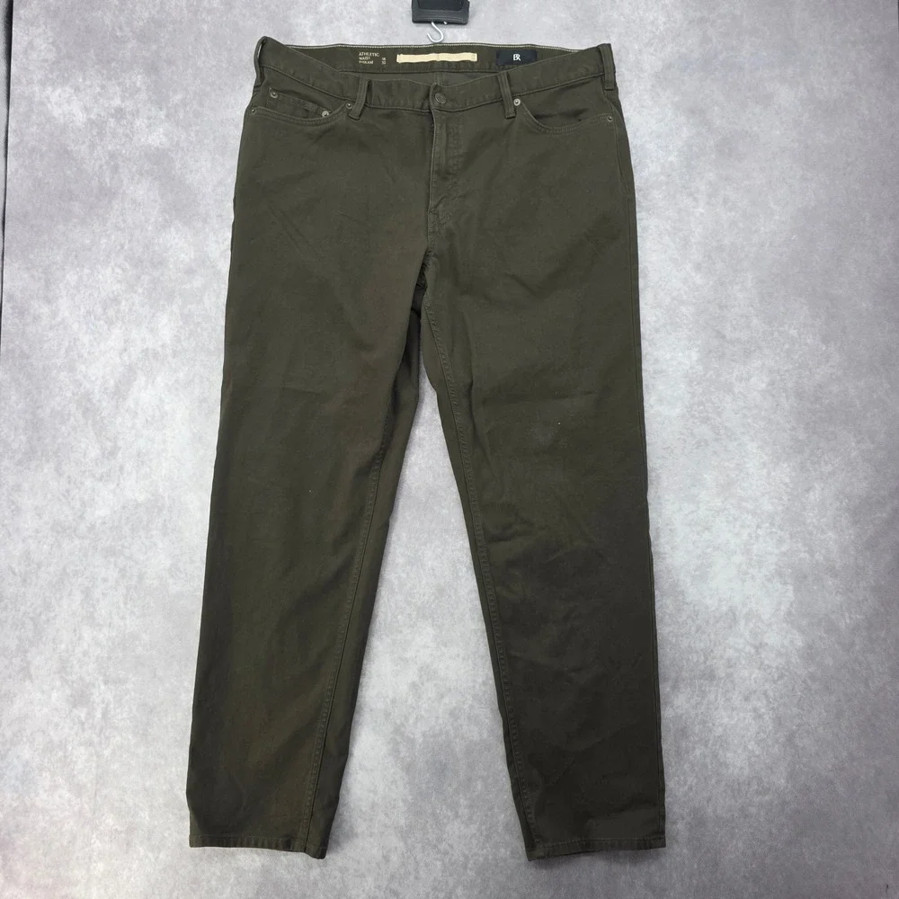 Banana Republic Athletic Fit Pants Mens 38x32 Olive Stretch Chino Fits 40x32